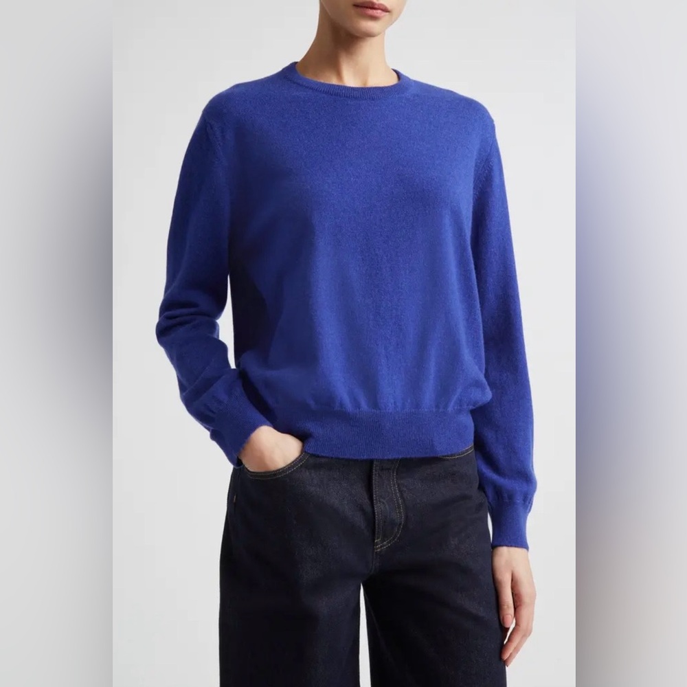 Nordstrom 100% Cashmere Royal Blue Crewneck Sweater Sz XL